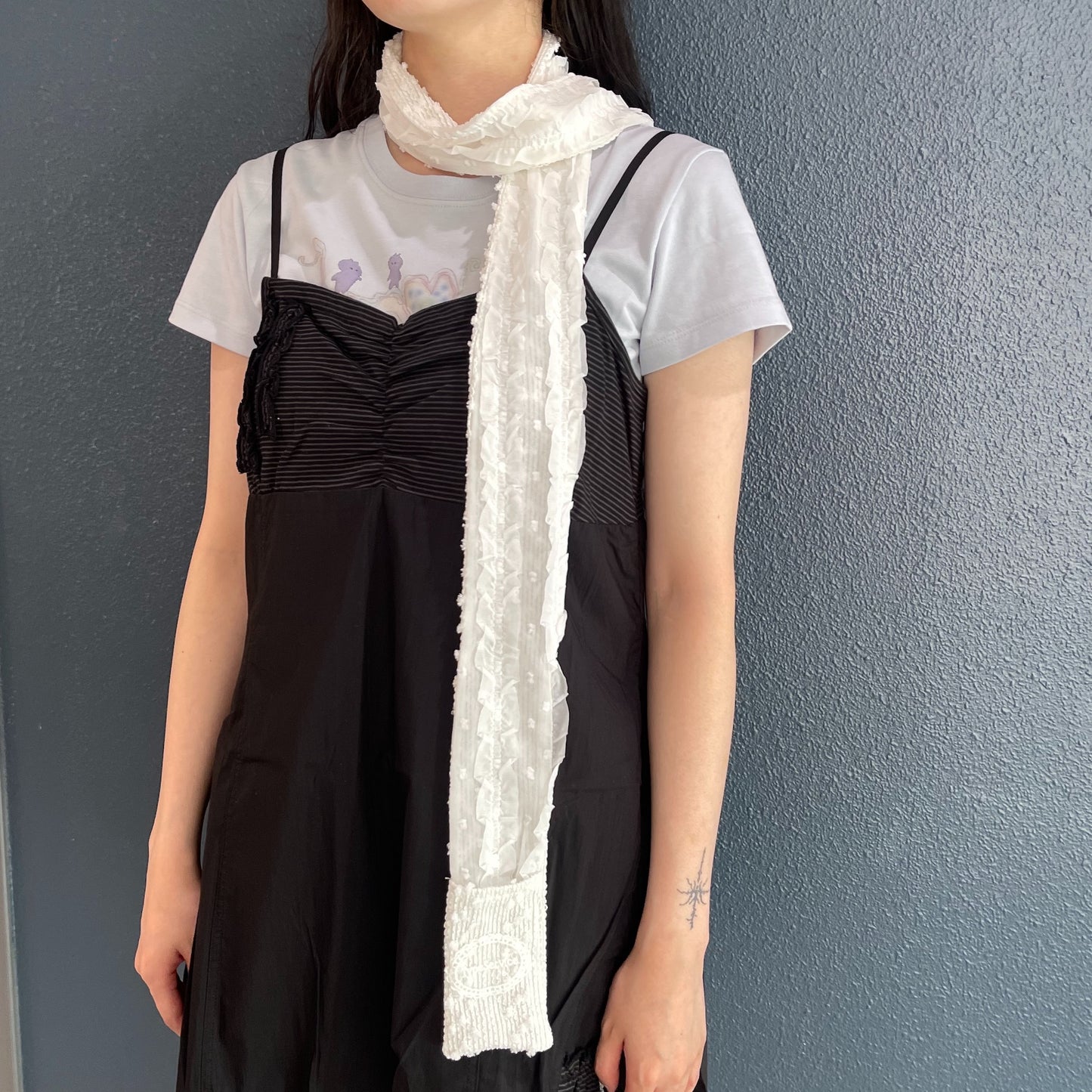 Layered Pocket Scarf / White / レイヤードポケットスカーフ