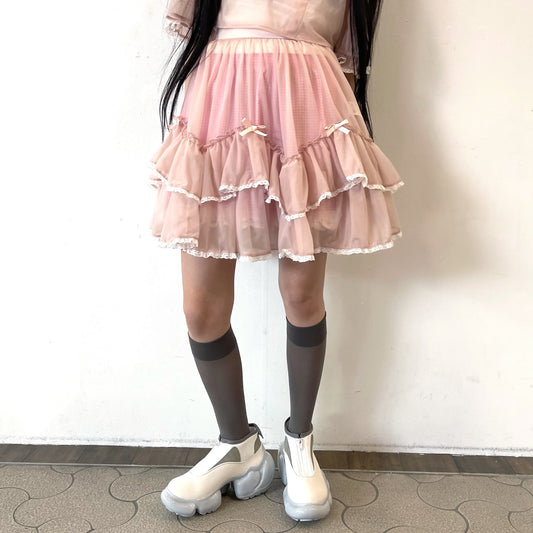 LACE LOLITA SKIRT / PINK / ボリュームフリルスカート