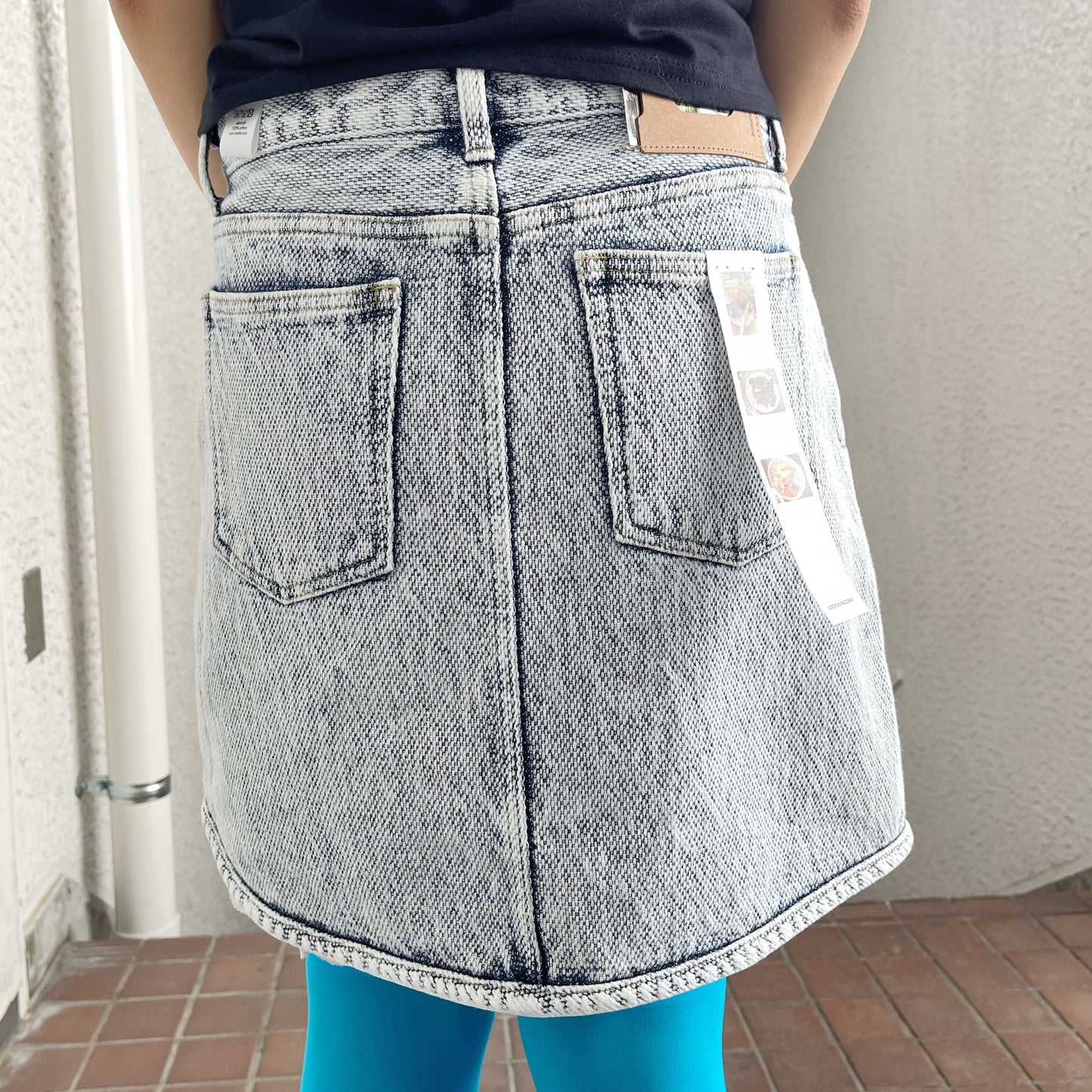 WAVE CUT DYED SKIRT / WHITE / ウェーブカットデニムスカート