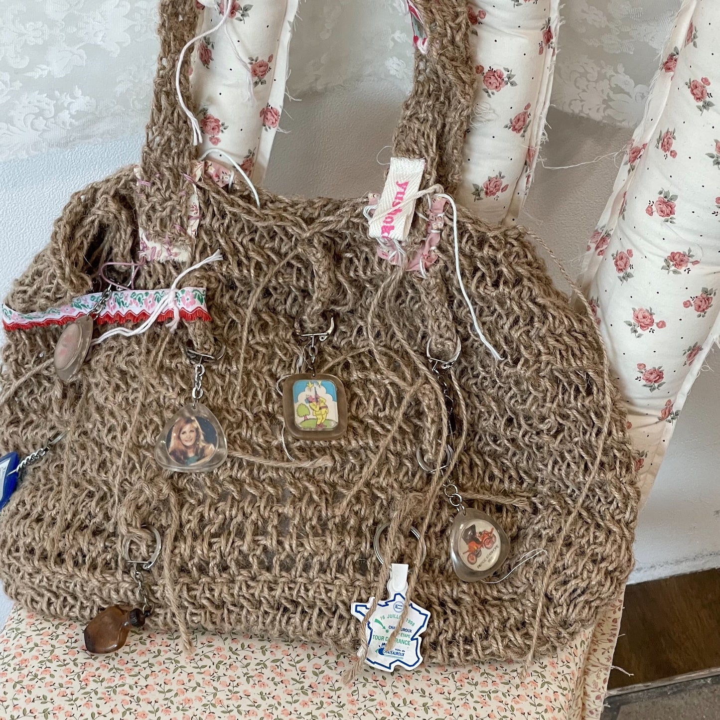 Picnic bag / Brown / 編みバッグ