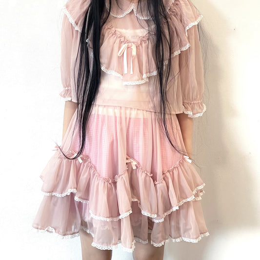 LACE LOLITA SKIRT / PINK / ボリュームフリルスカート