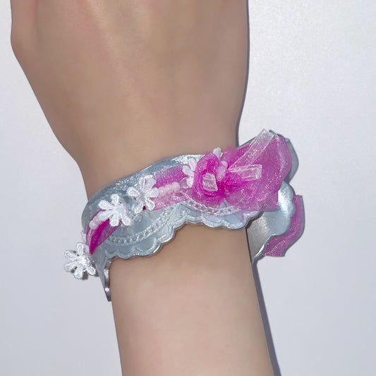 lace bangle / Flower pink purple / レースバングル