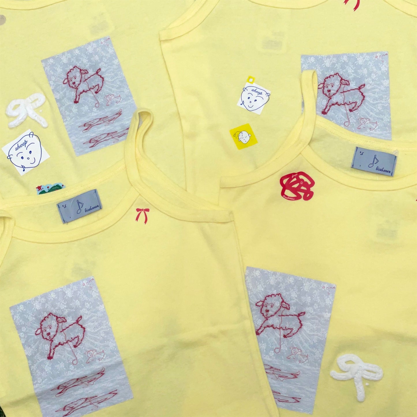 【SHEEP SOUVENIR】sheep is always here camisole / yellow / プリントキャミソール