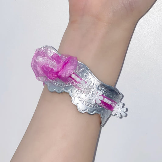 lace bangle / Flower pink purple / レースバングル