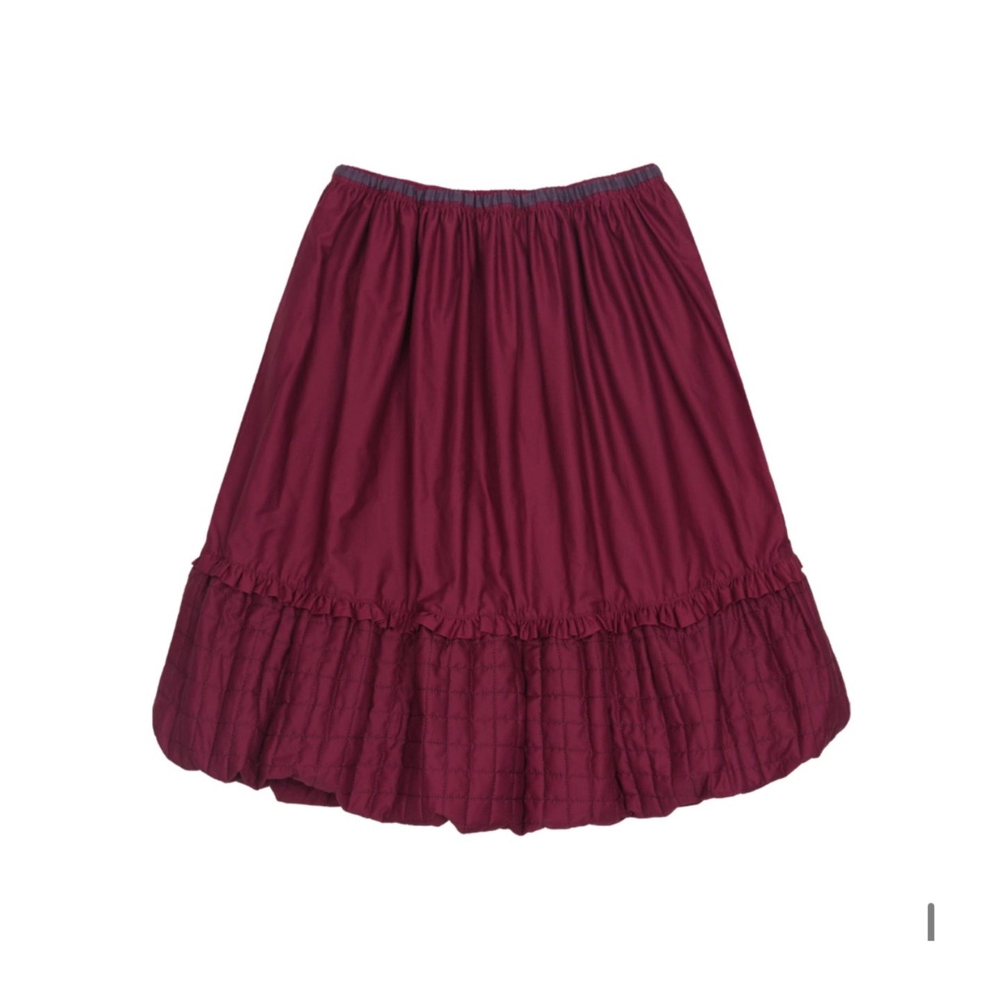 QUILTED SHIRRING BALLOON SKIRT / BURGUNDY / キルトシャーリングバルーンスカート