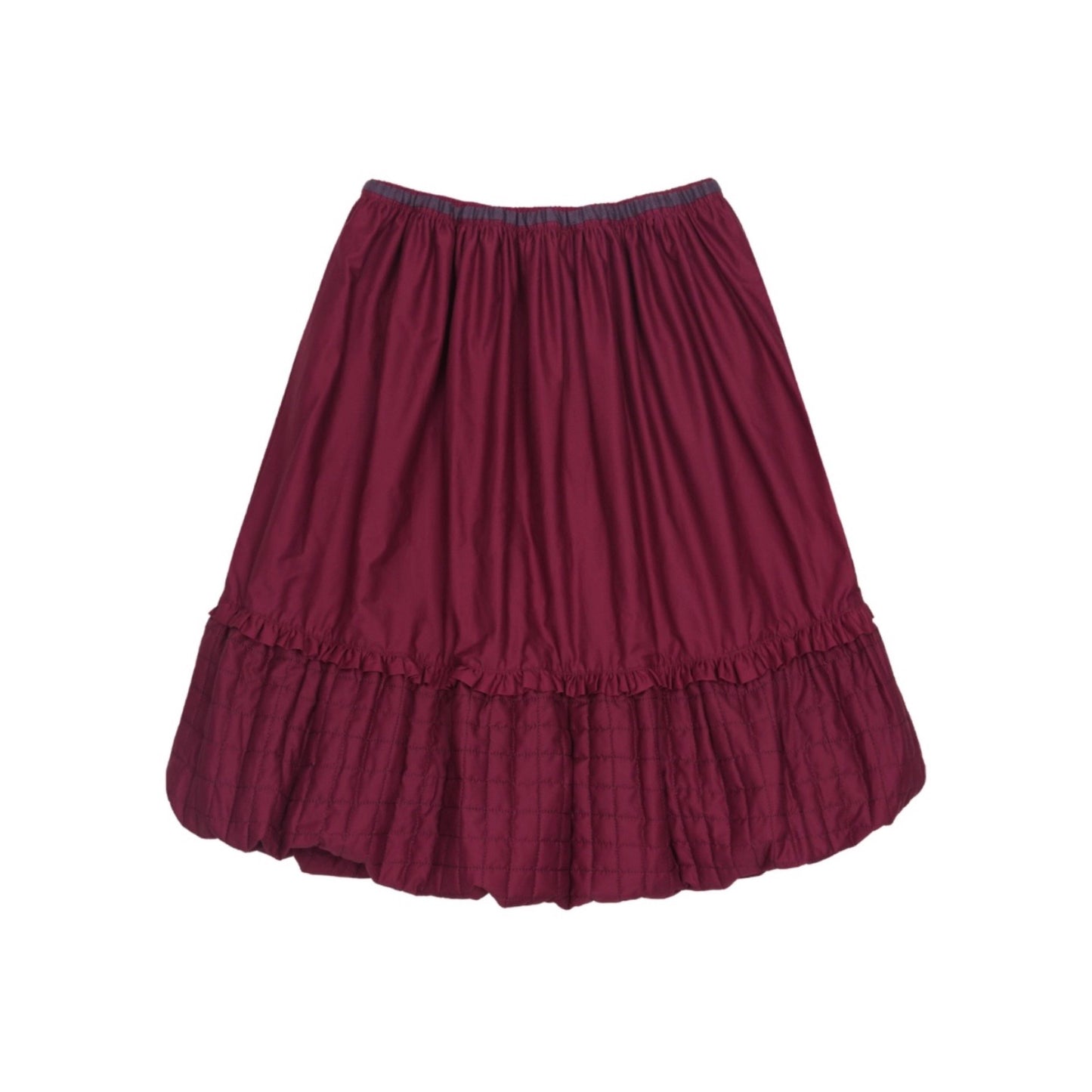 QUILTED SHIRRING BALLOON SKIRT / BURGUNDY / キルトシャーリングバルーンスカート