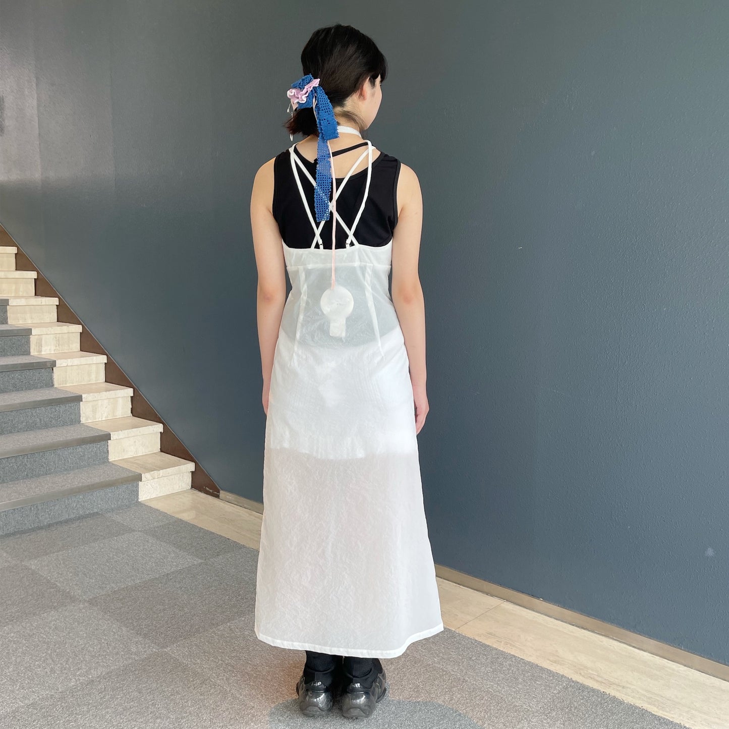 Ribbon chorker dress / White / リボンチョーカーワンピース