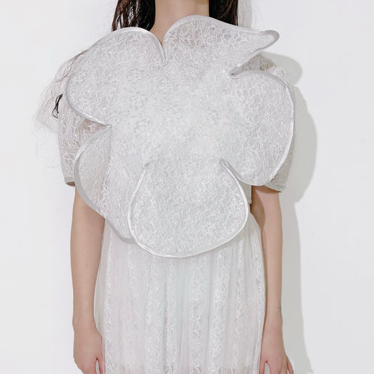 Flower lace top / White / フラワーレーストップ