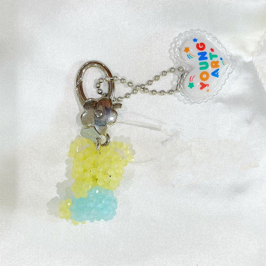 [X YOUNGART] Chill JINI Key Ring / Sky Blue / くまのビーズキーリング