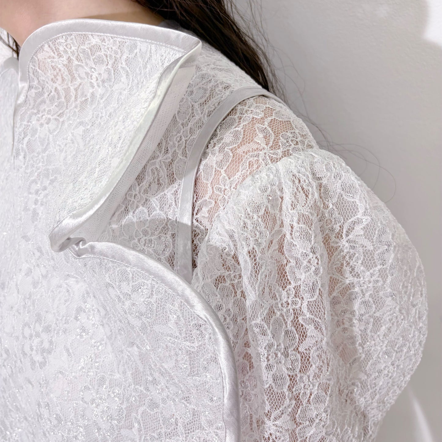 Flower lace top / White / フラワーレーストップ