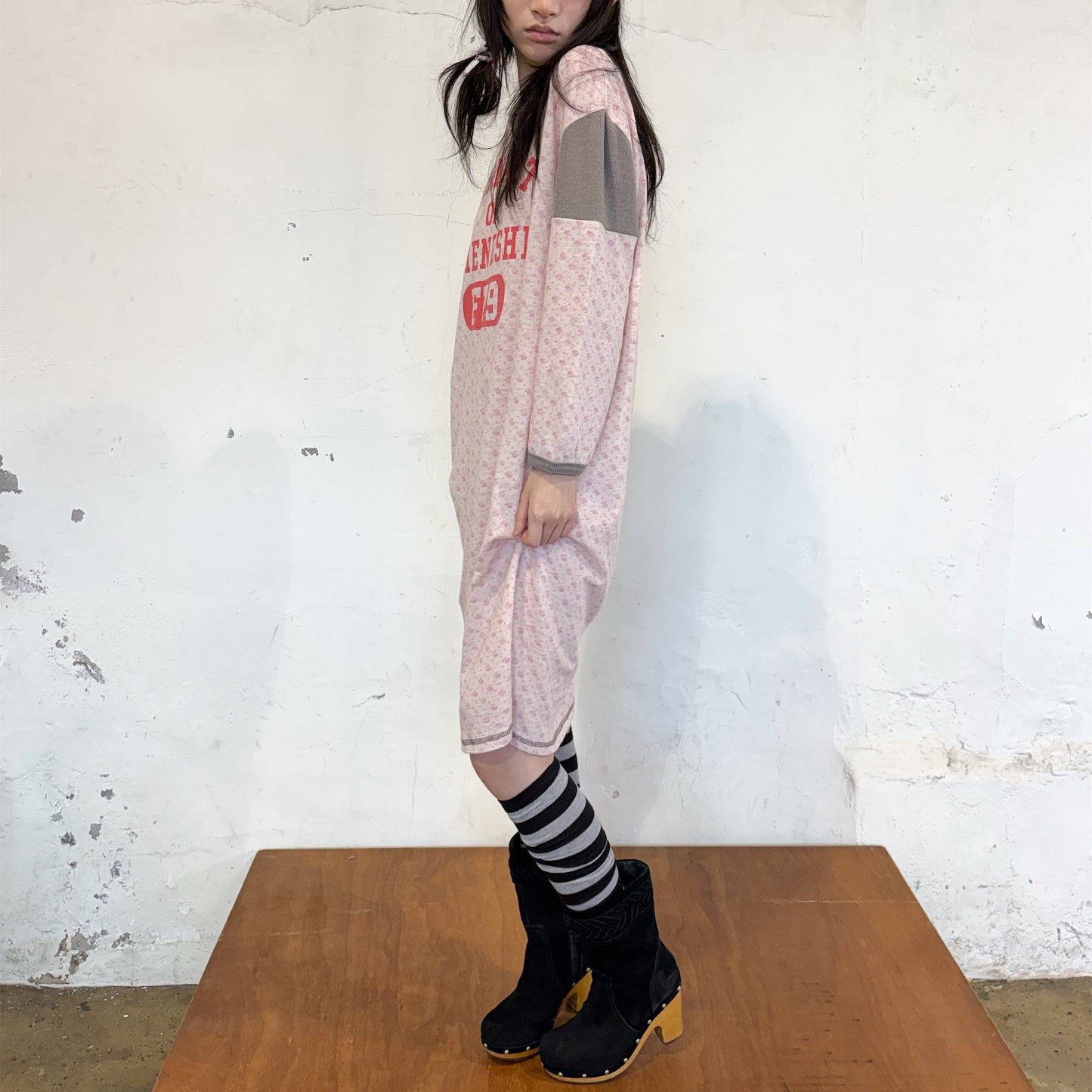 [F.E.E.S] flower rugby dress / pink / フラワーラグビードレス