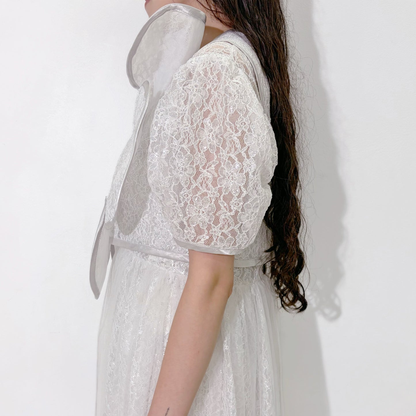 Flower lace top / White / フラワーレーストップ
