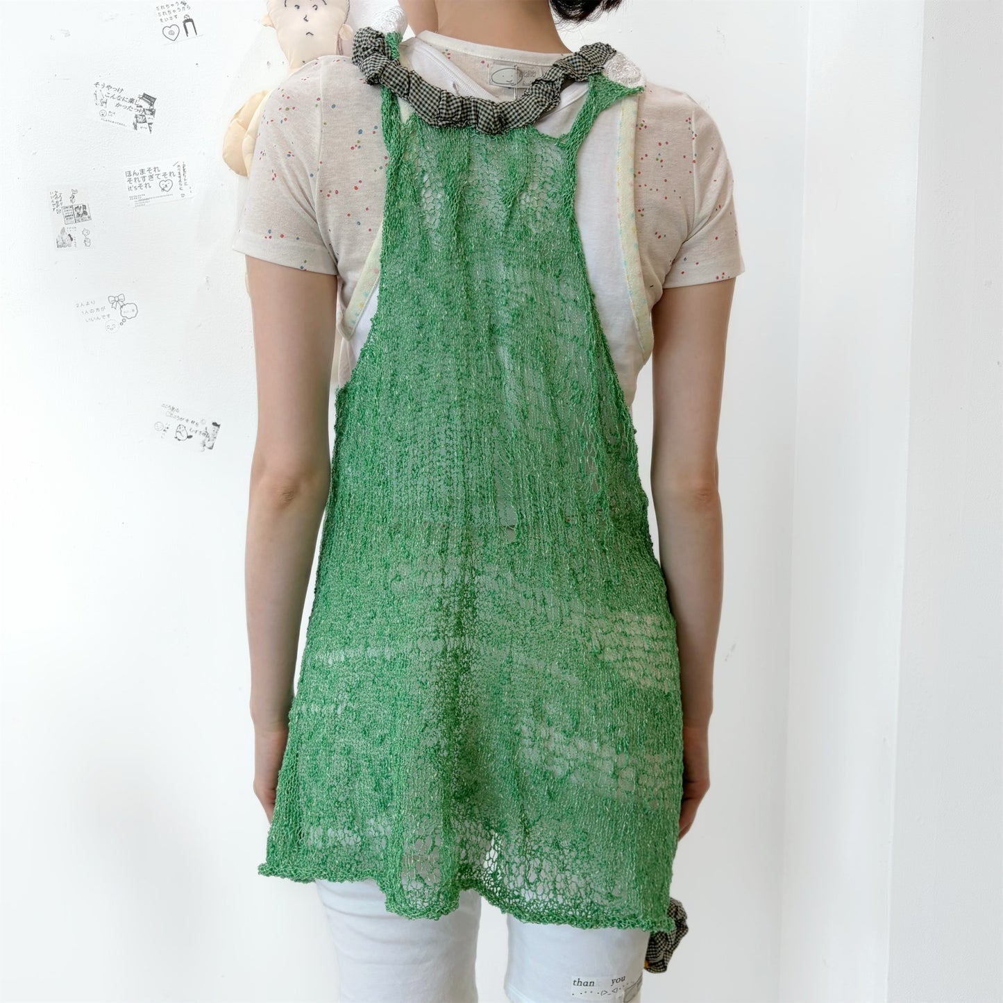 In the grassland dress / Green / サマーニットドレス
