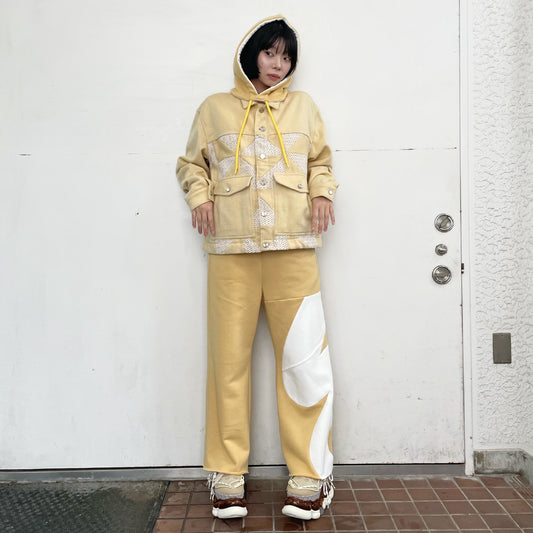 ANGORA MELTON QUILTED WORK BLOUSON / YELLOW / アンゴラメルトンキルトブルゾン