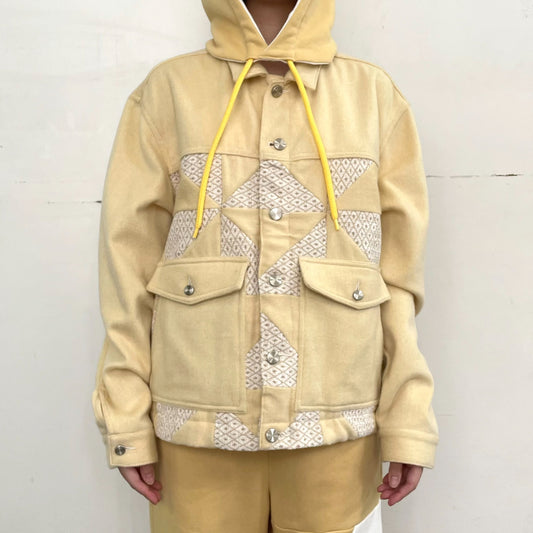 ANGORA MELTON QUILTED WORK BLOUSON / YELLOW / アンゴラメルトンキルトブルゾン