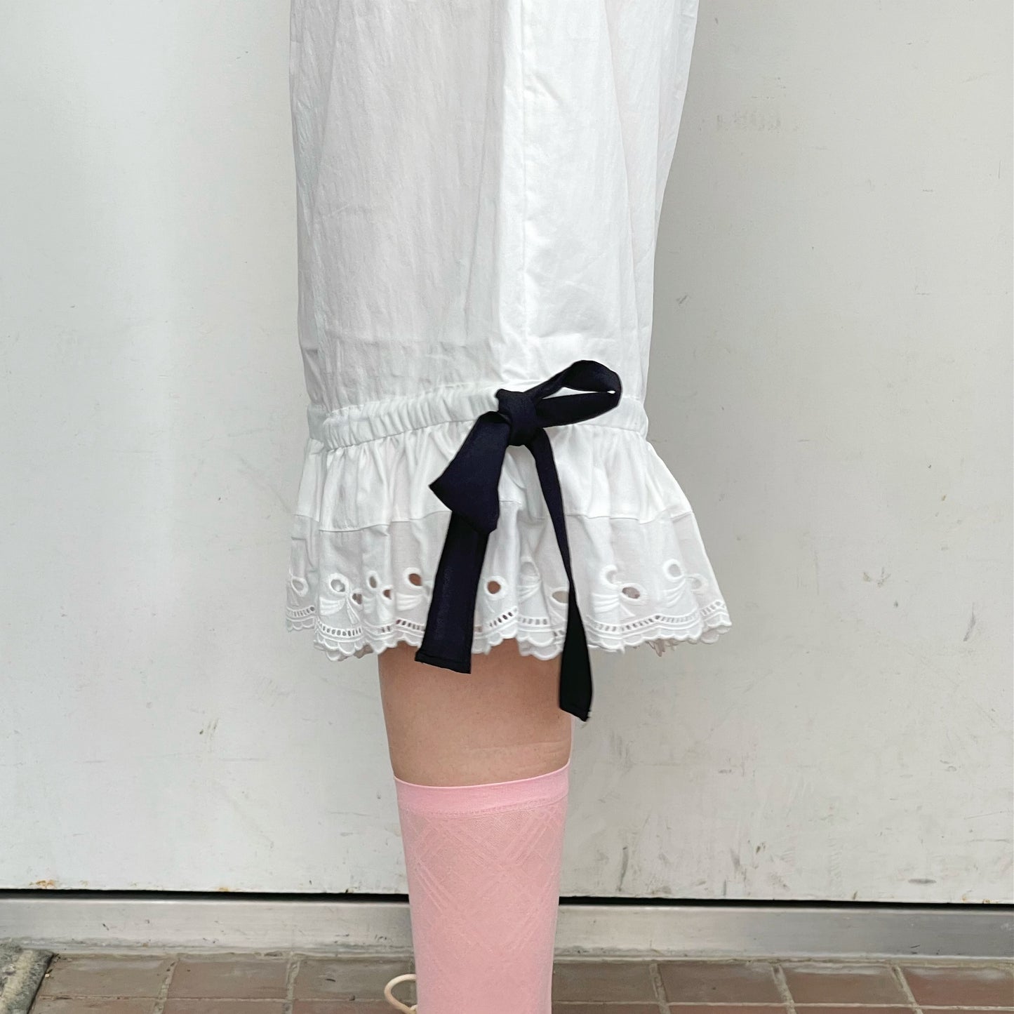 Cyndi bermuda pants / White / コットンバミューダパンツ
