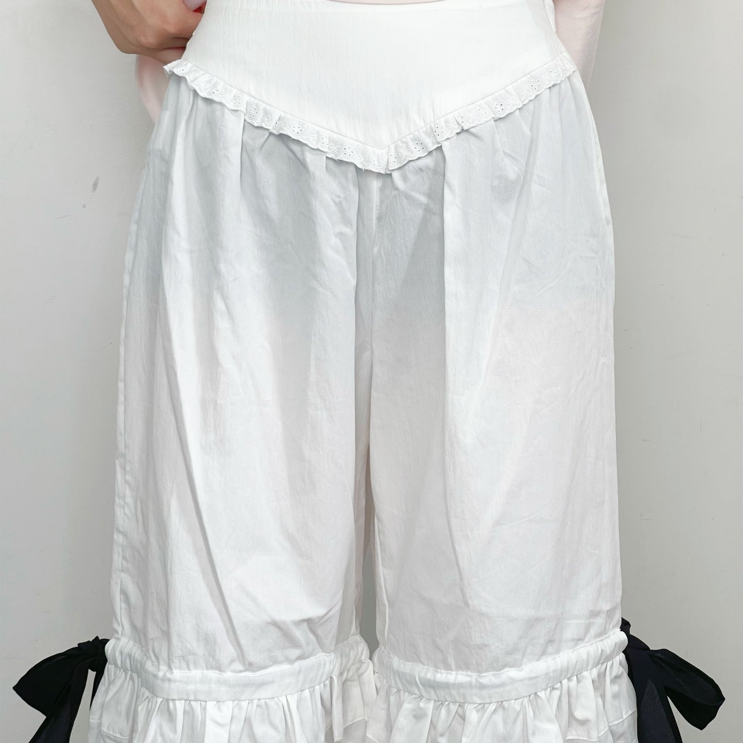 Cyndi bermuda pants / White / コットンバミューダパンツ