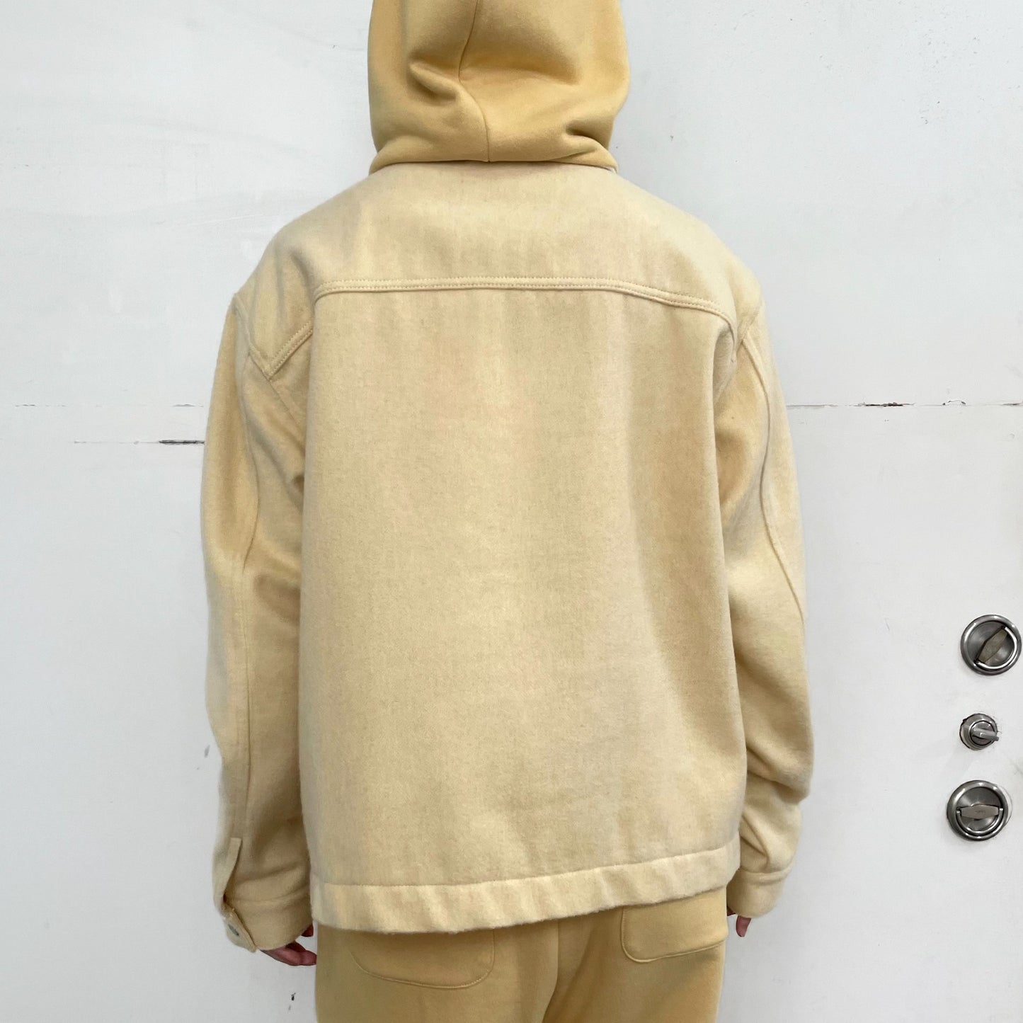 ANGORA MELTON QUILTED WORK BLOUSON / YELLOW / アンゴラメルトンキルトブルゾン