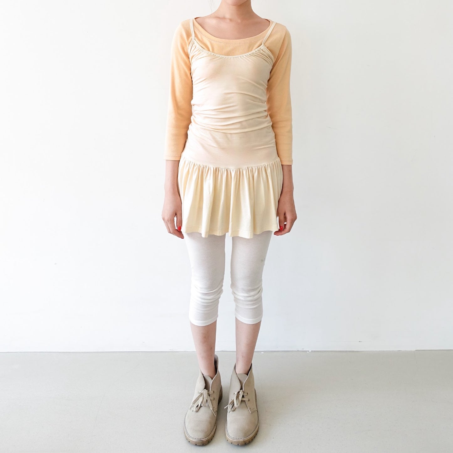 [fe.3] chérie dress / light beige / シェリードレス