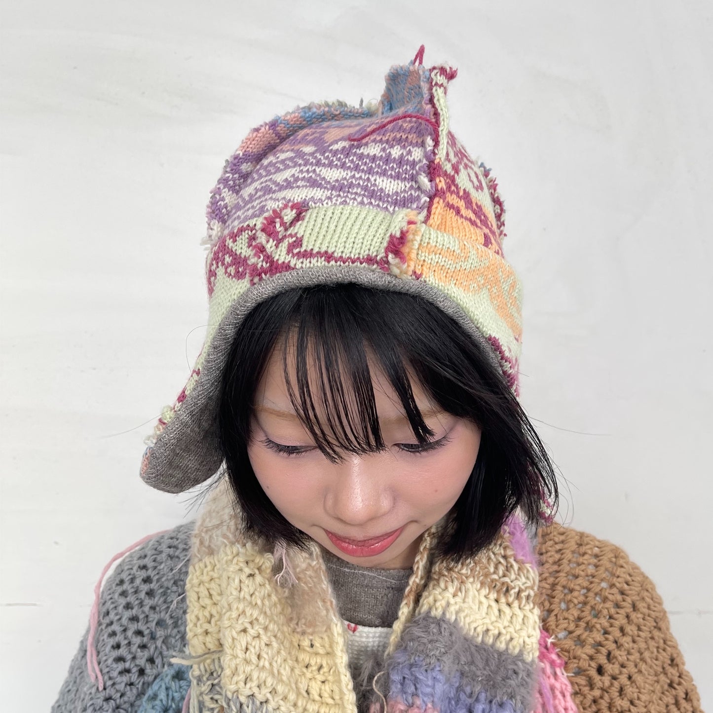 Knit fly cap / Multi / ニットフライキャップ