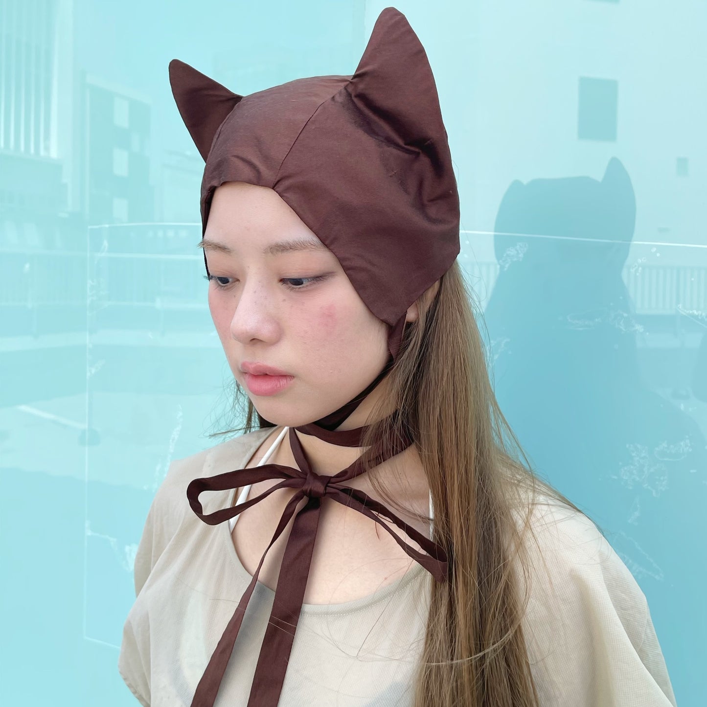 brown kitty cat hat / brown / キティーキャットハット