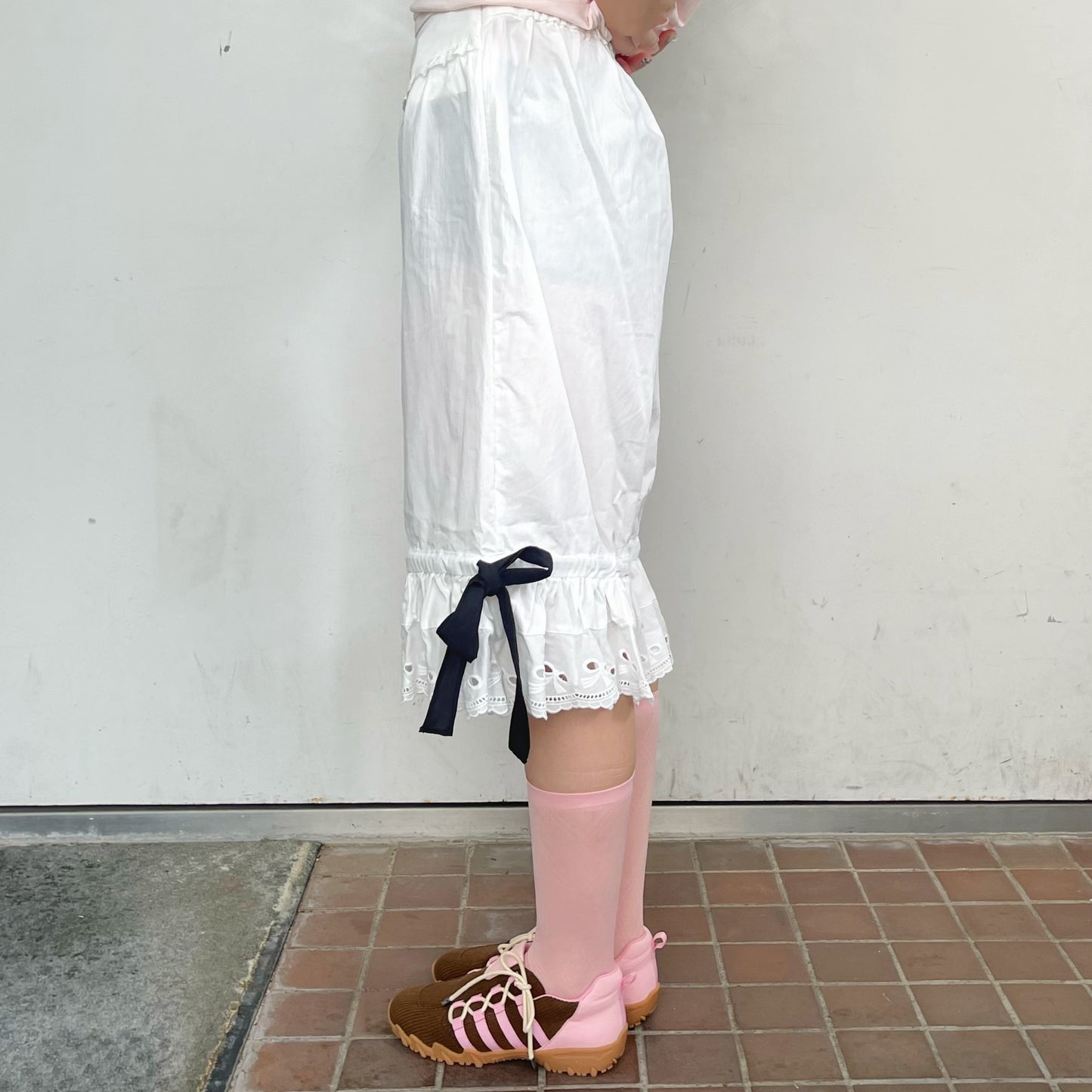 Cyndi bermuda pants / White / コットンバミューダパンツ