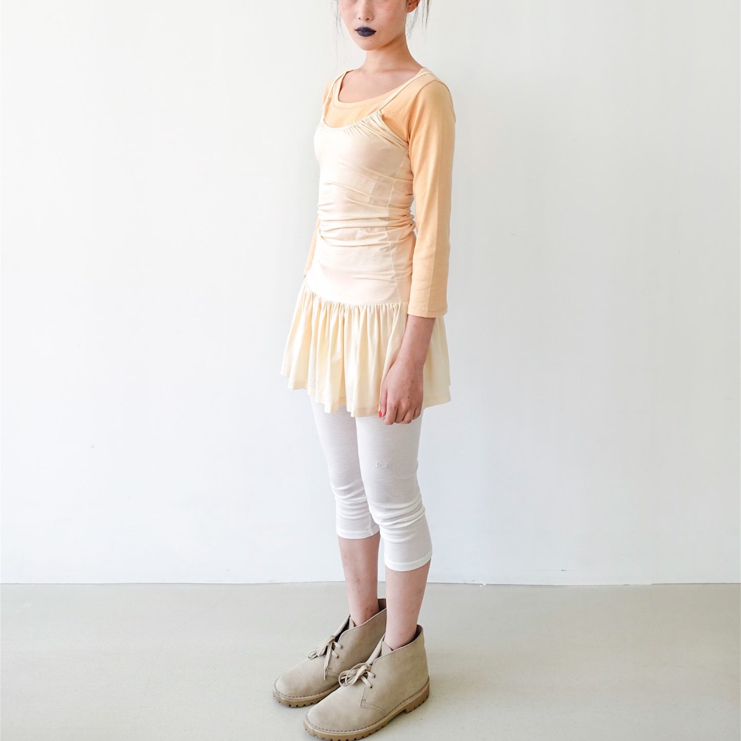 [fe.3] chérie dress / light beige / シェリードレス