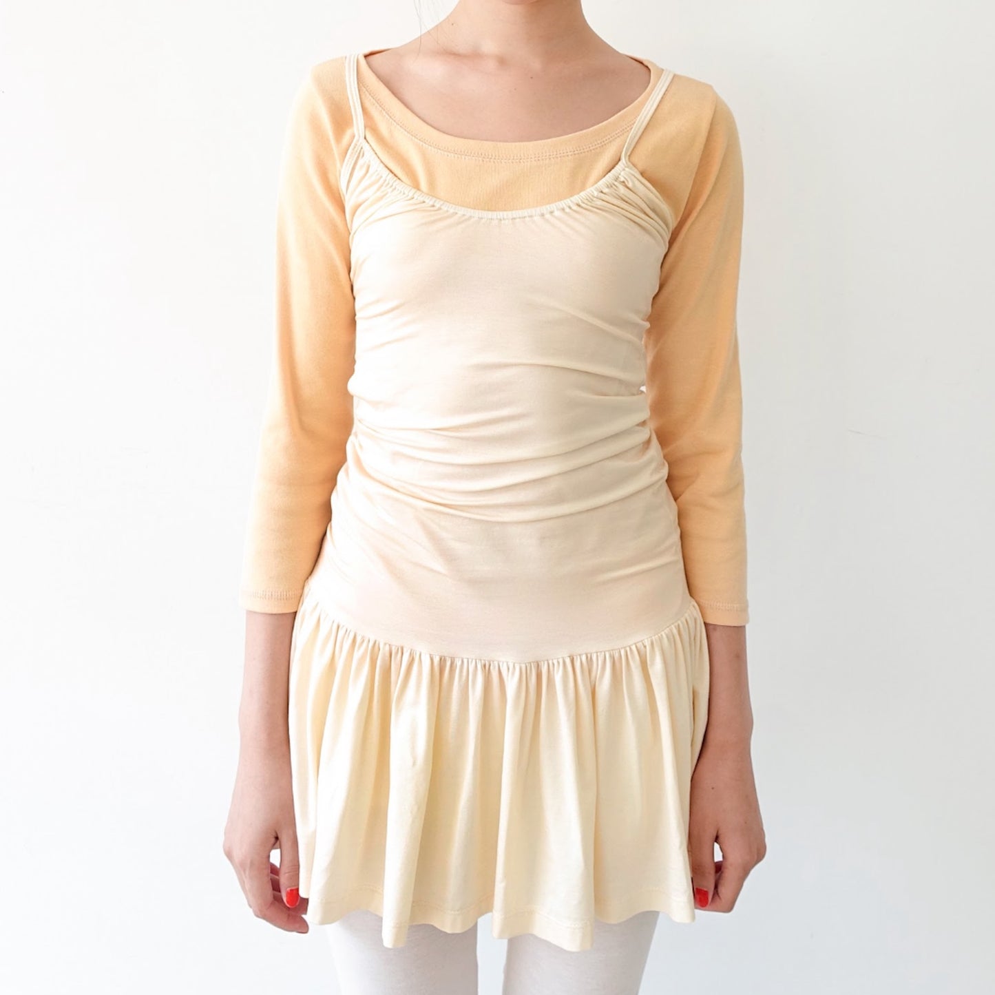 [fe.3] chérie dress / light beige / シェリードレス