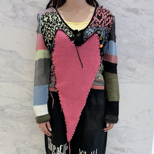 Heart cardigan / multi / ハートカーディガン