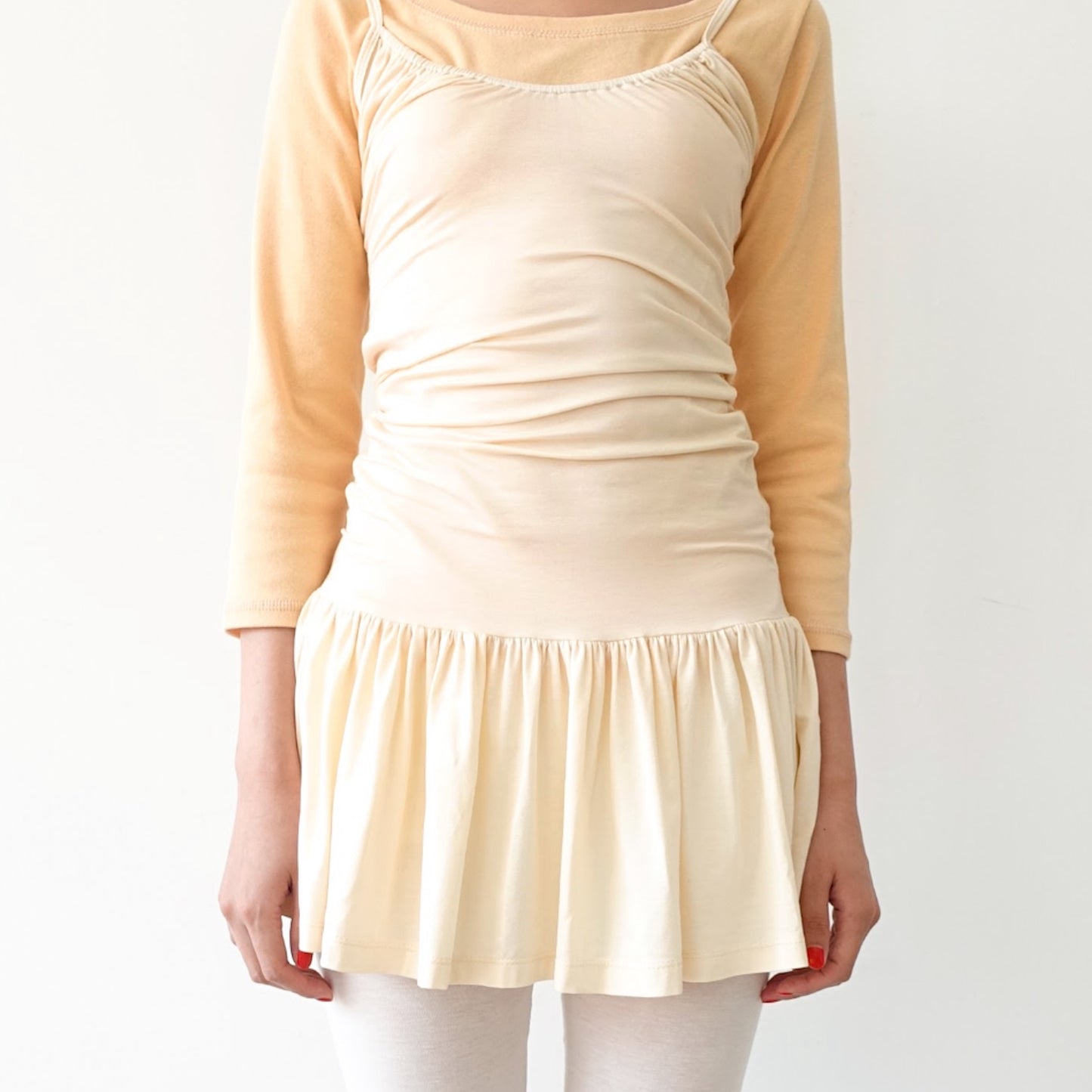 [fe.3] chérie dress / light beige / シェリードレス
