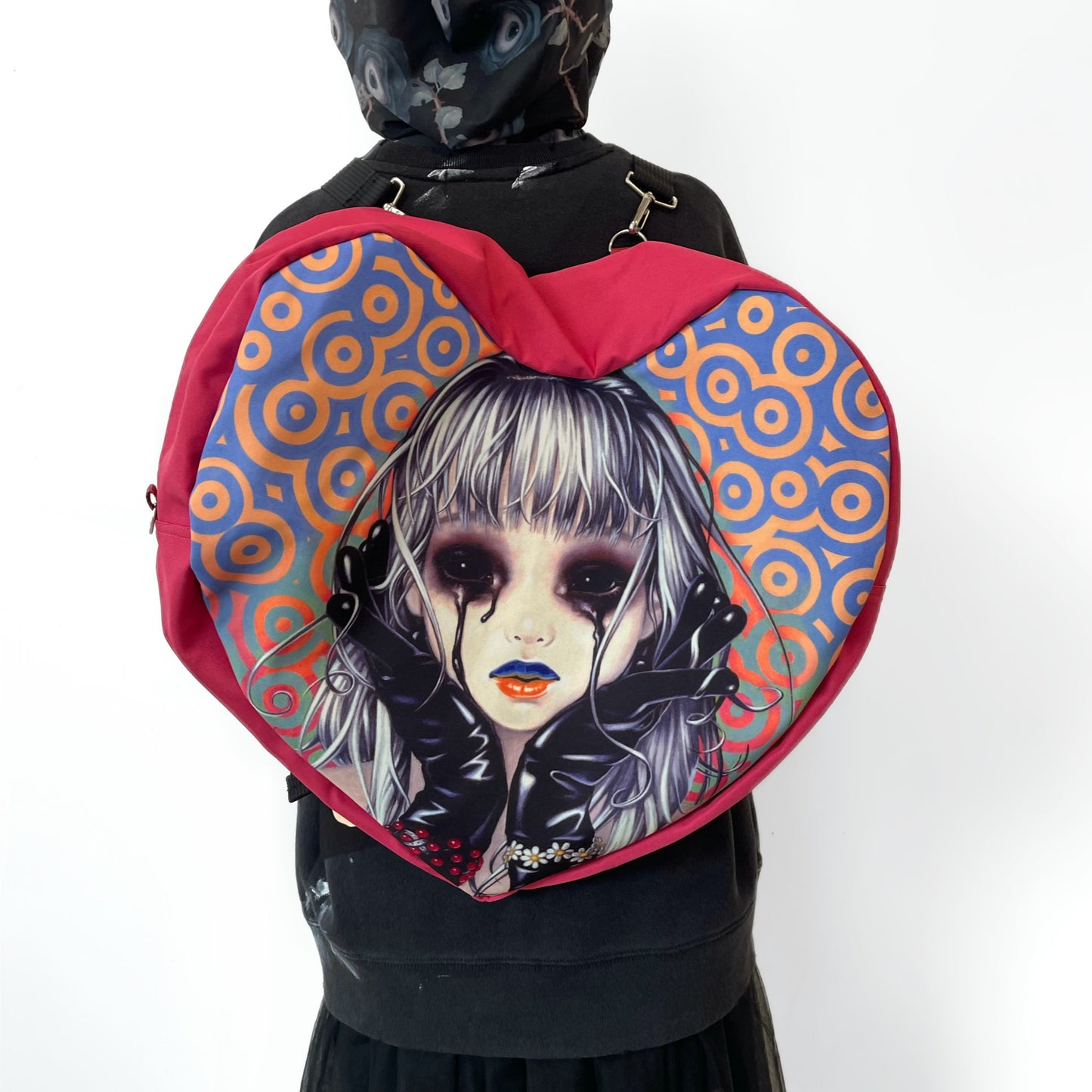 BURNED OUT HEARTS BACKPACK  ARTWORK BY TREVOR BROWN / ROSE PINK / アートワークバックパック