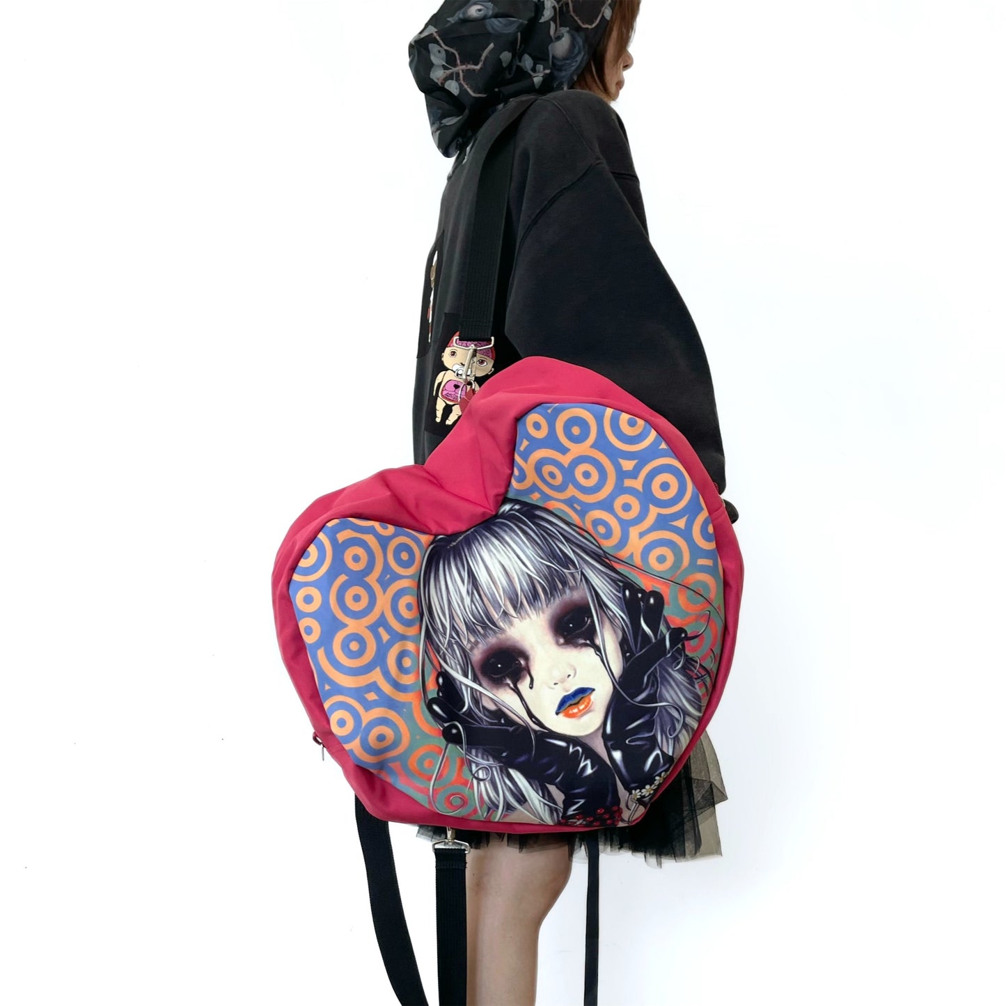 BURNED OUT HEARTS BACKPACK  ARTWORK BY TREVOR BROWN / ROSE PINK / アートワークバックパック
