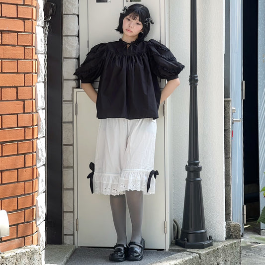 Cyndi bermuda pants / White / コットンバミューダパンツ