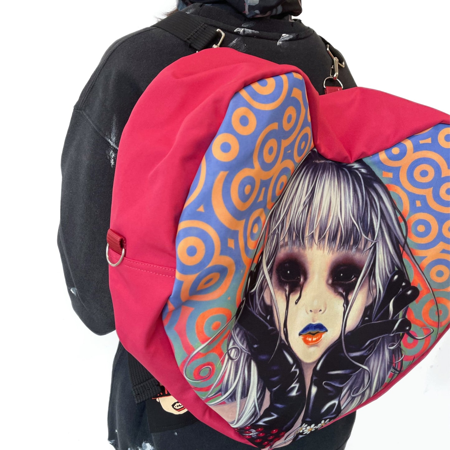 BURNED OUT HEARTS BACKPACK  ARTWORK BY TREVOR BROWN / ROSE PINK / アートワークバックパック