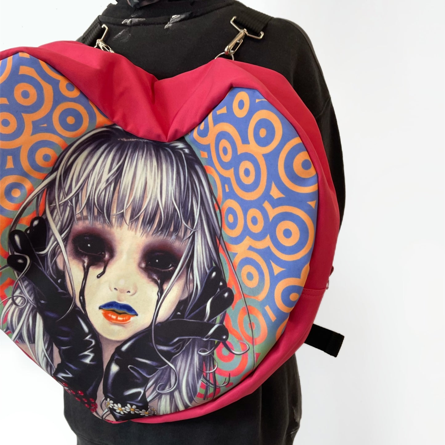 BURNED OUT HEARTS BACKPACK  ARTWORK BY TREVOR BROWN / ROSE PINK / アートワークバックパック