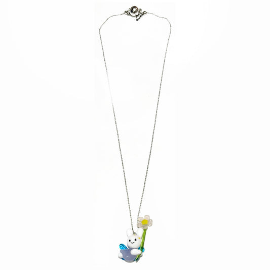 [X YOUNGART] Glass Fairy Flower KIDDY Necklace / うさぎのガラスネックレス