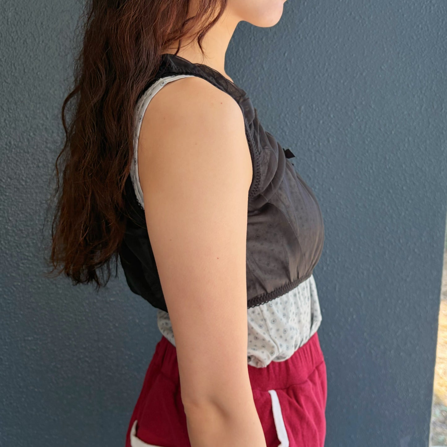 NICKER SHEER TOP / BLACK / シアーランジェリートップ