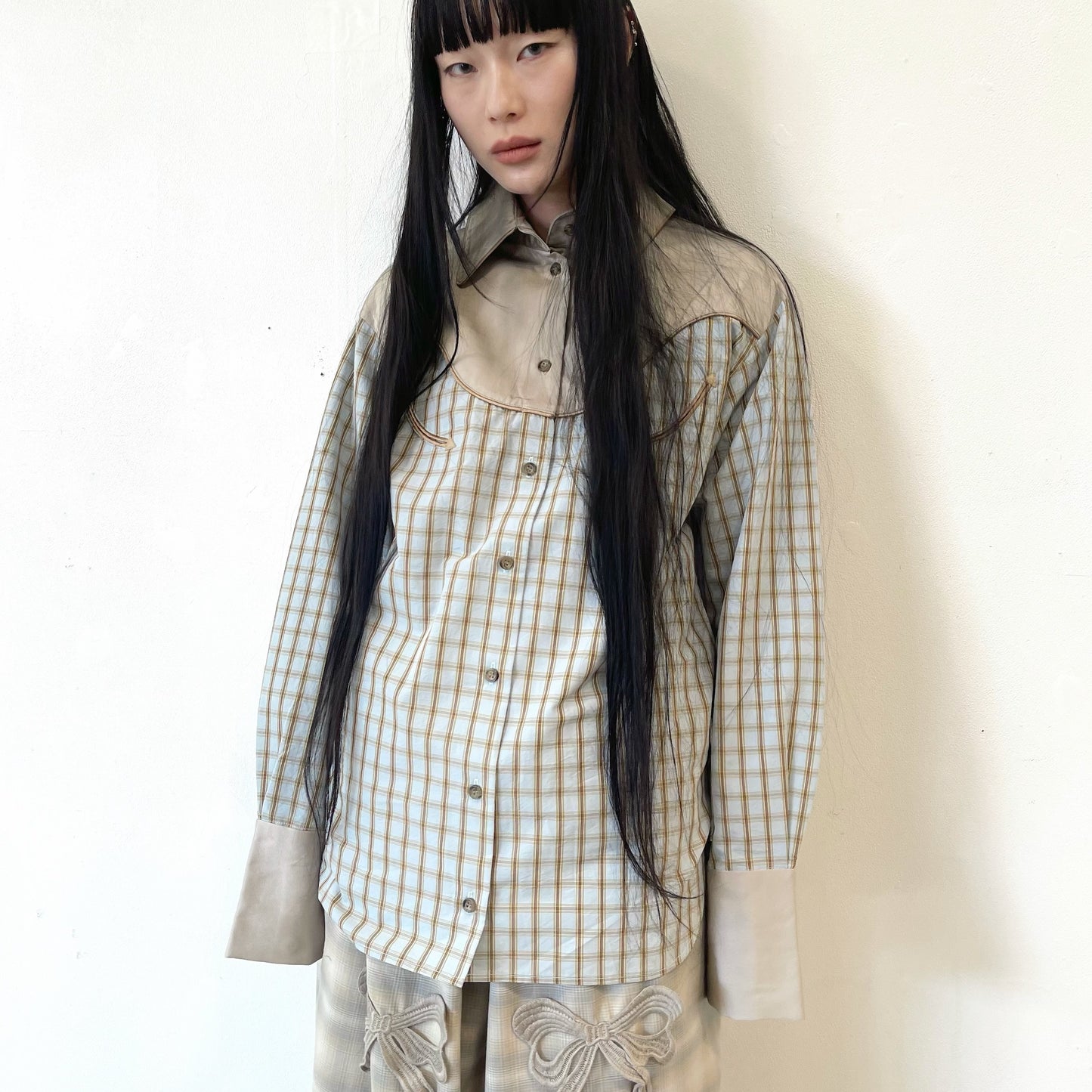 BACK OPEN WESTERN SHIRT / BLUE / ウエスタンシャツ