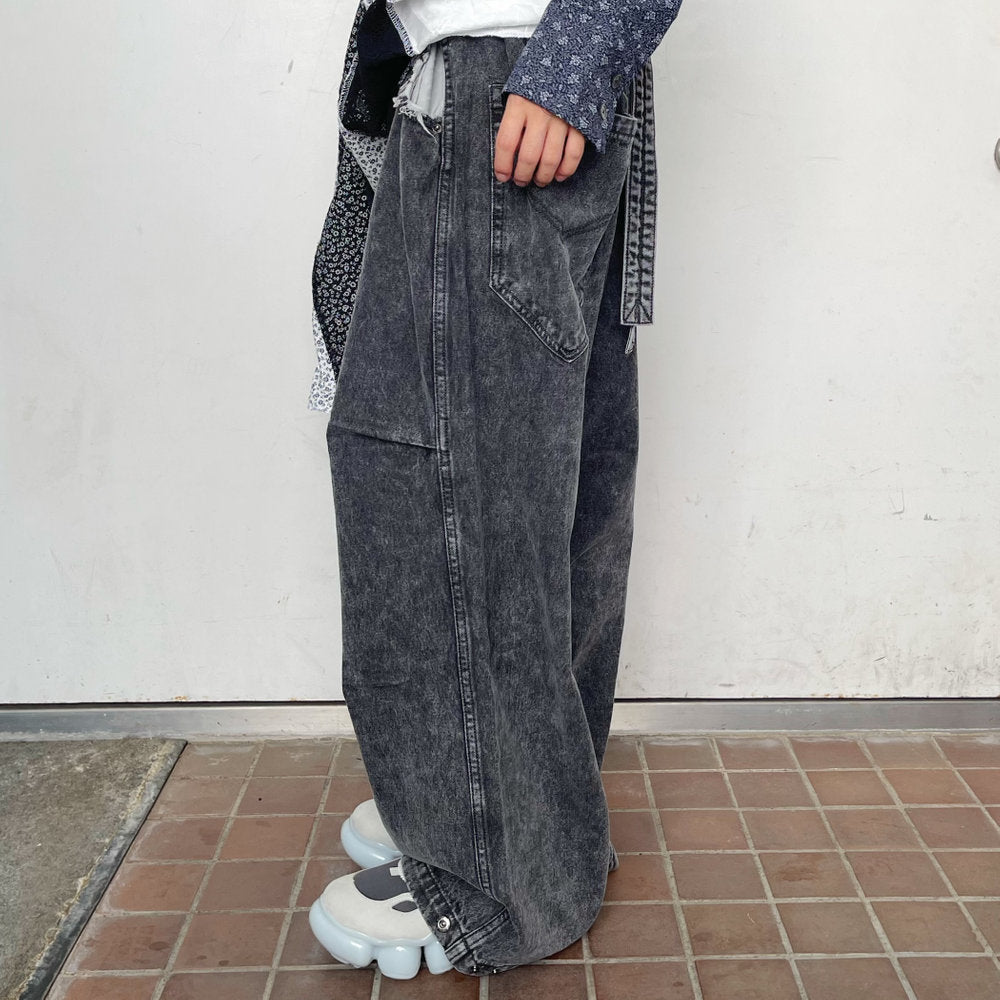 [fa.er.ie] cut-off denim maxi pants / blue / カットオフデニム