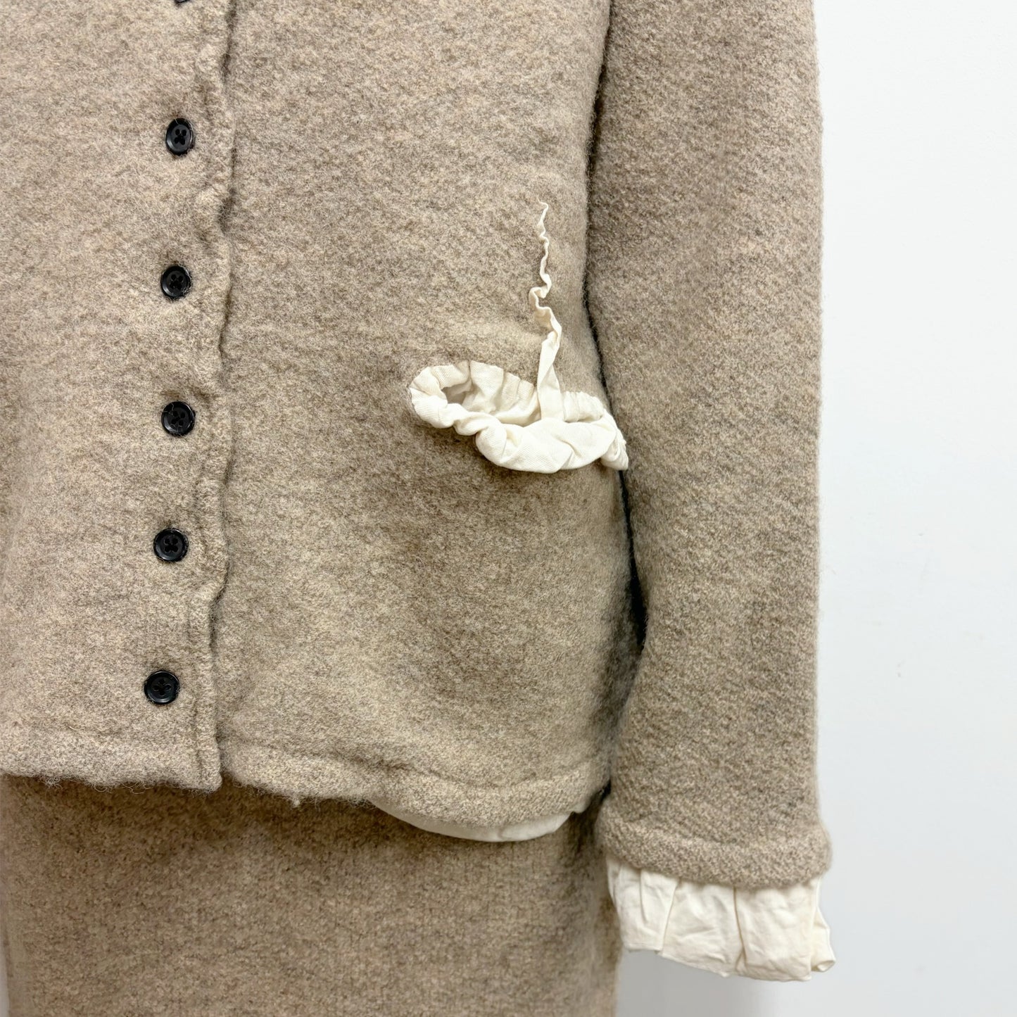 fulling jacket / beige / 縮絨加工ニットジャケット