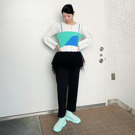 Tulle skirt pants / Black / チュールスカートパンツ