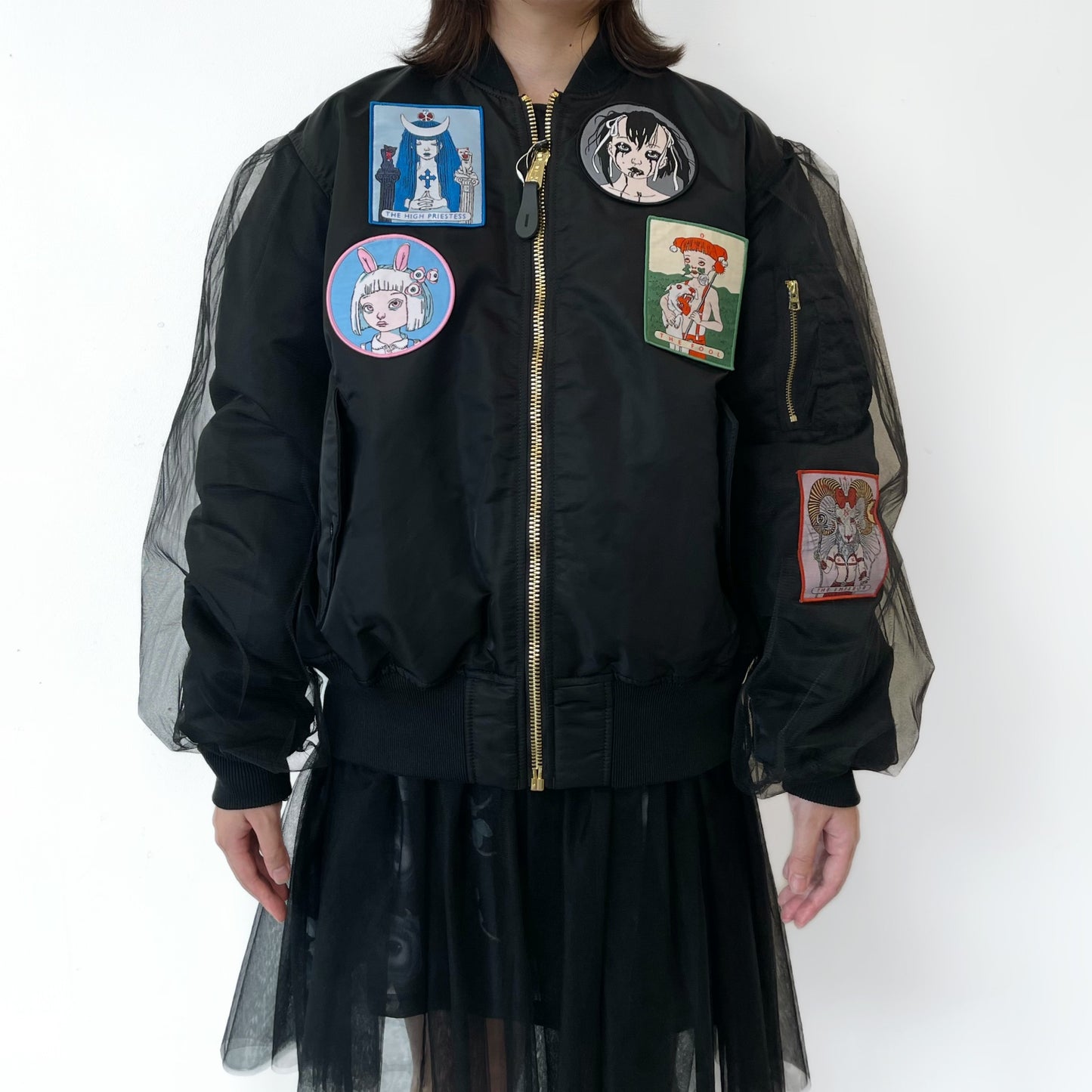 KIDILL × ALPHA INDUSTRIES COLLABORATION BABYART MA-1 FLIGHT JACKET EMBROIDERED PATCH ARTWORK BY TREVOR BROWN / コラボレーションMA-1