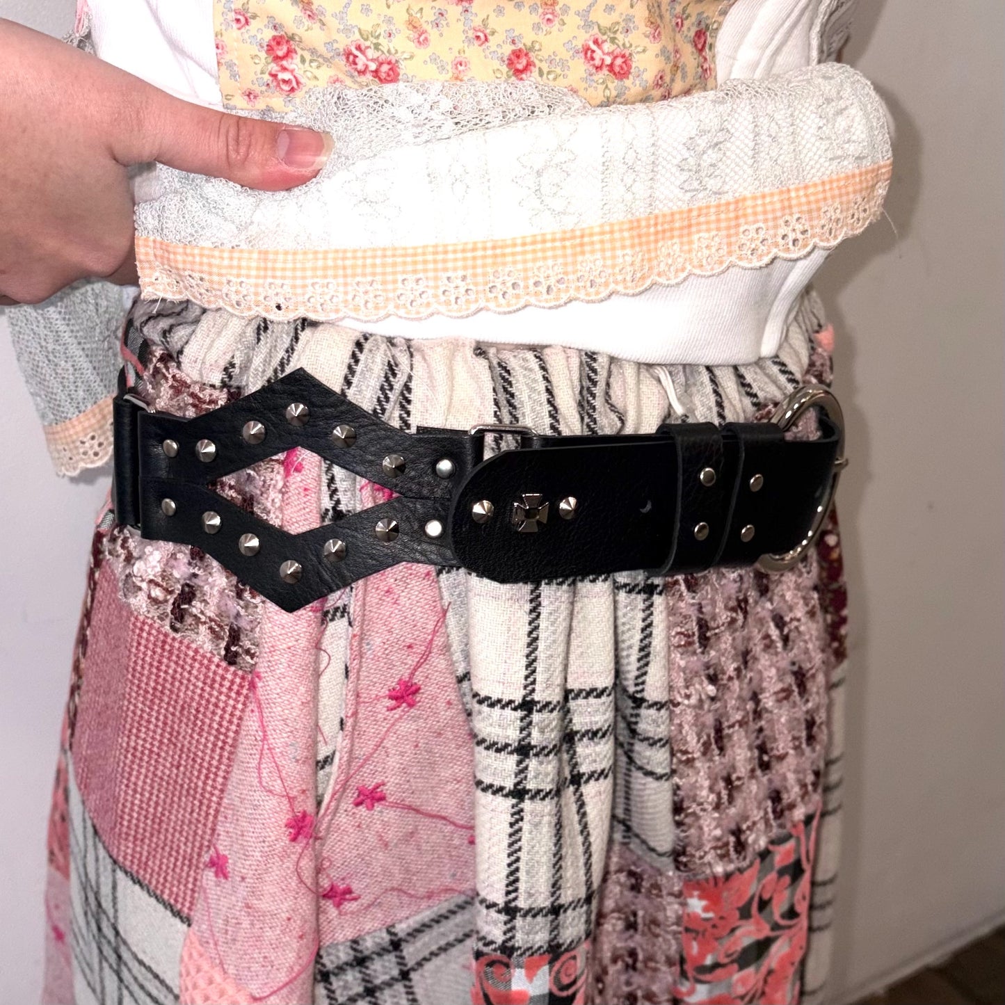 Dog coller studs belt / BLACK / スタッズベルト