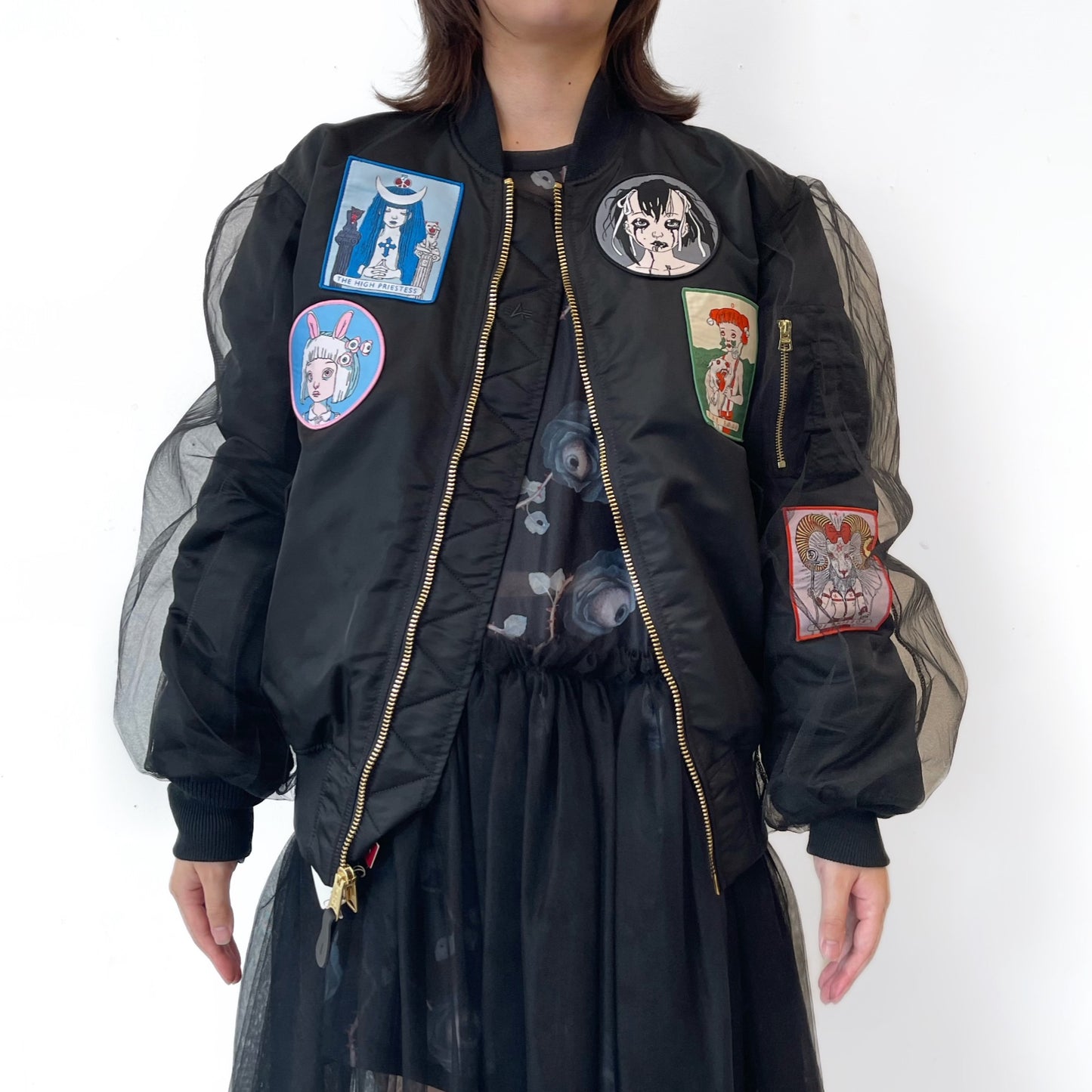 KIDILL × ALPHA INDUSTRIES COLLABORATION BABYART MA-1 FLIGHT JACKET EMBROIDERED PATCH ARTWORK BY TREVOR BROWN / コラボレーションMA-1
