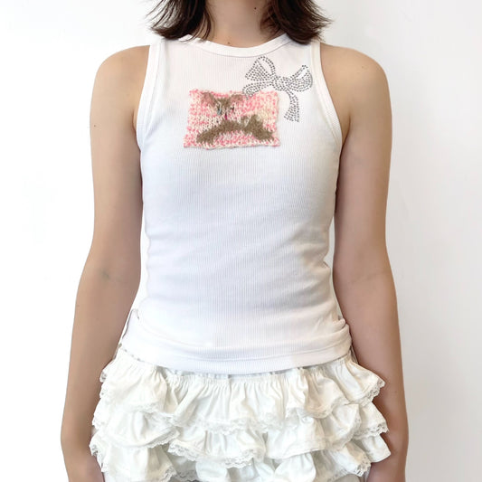リボンtops / white / タンクトップ