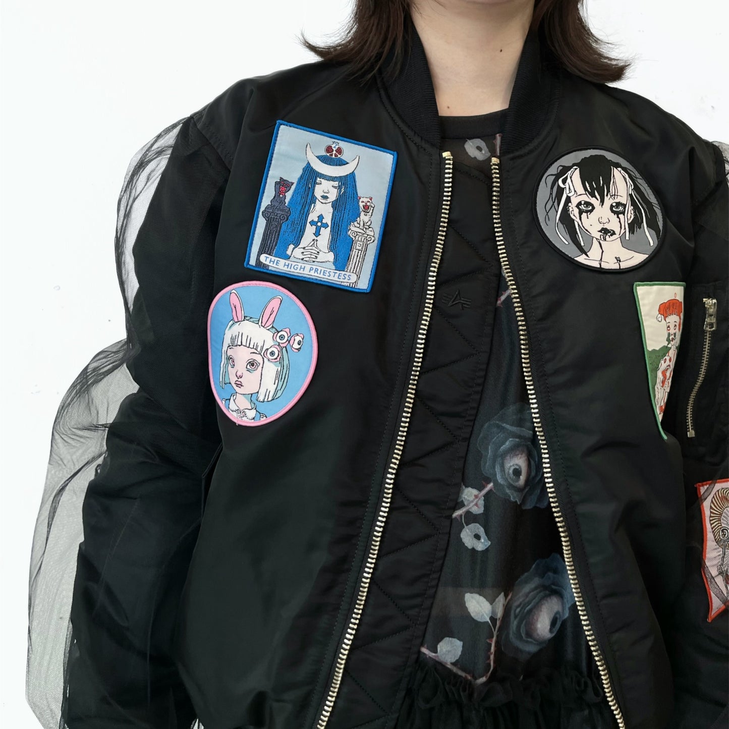 KIDILL × ALPHA INDUSTRIES COLLABORATION BABYART MA-1 FLIGHT JACKET EMBROIDERED PATCH ARTWORK BY TREVOR BROWN / コラボレーションMA-1