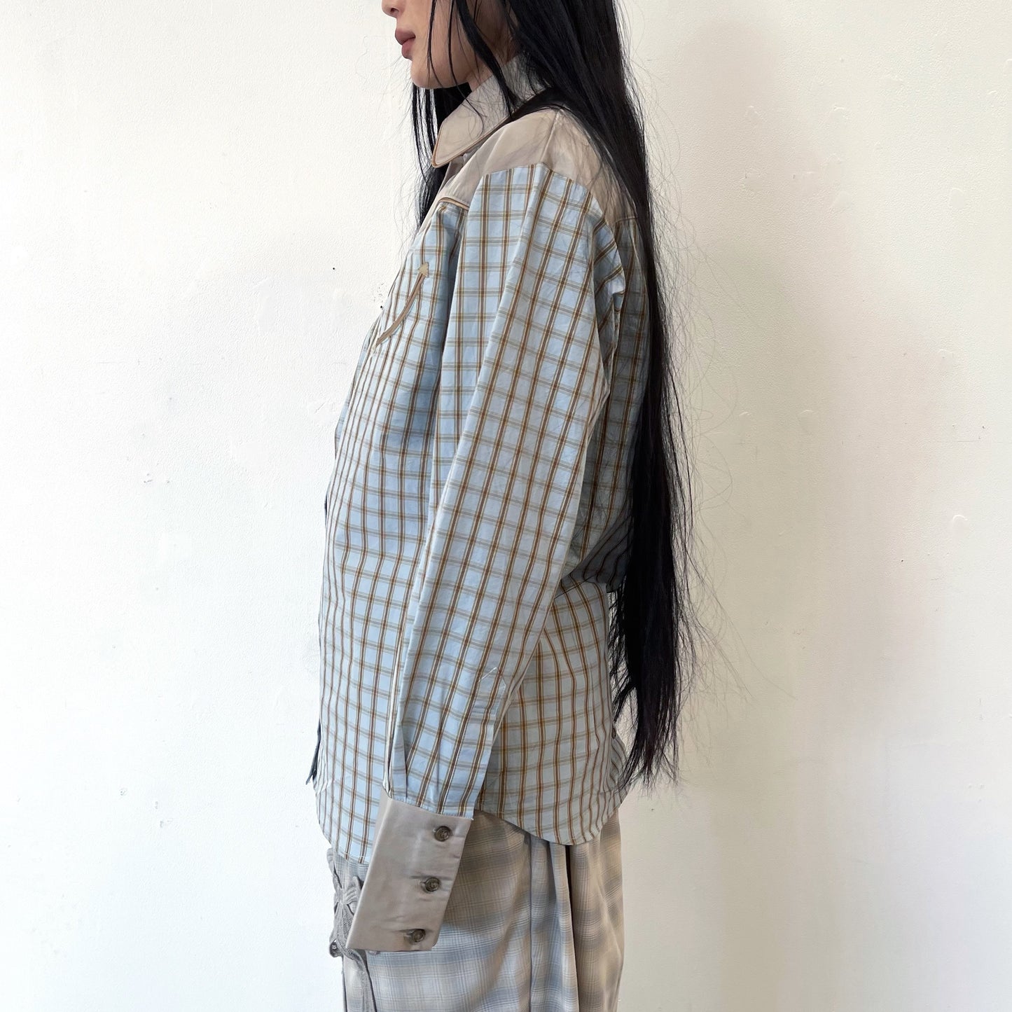 BACK OPEN WESTERN SHIRT / BLUE / ウエスタンシャツ