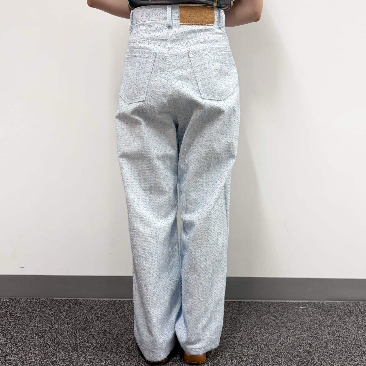 loop needle pants / light blue / ループニードルトップ