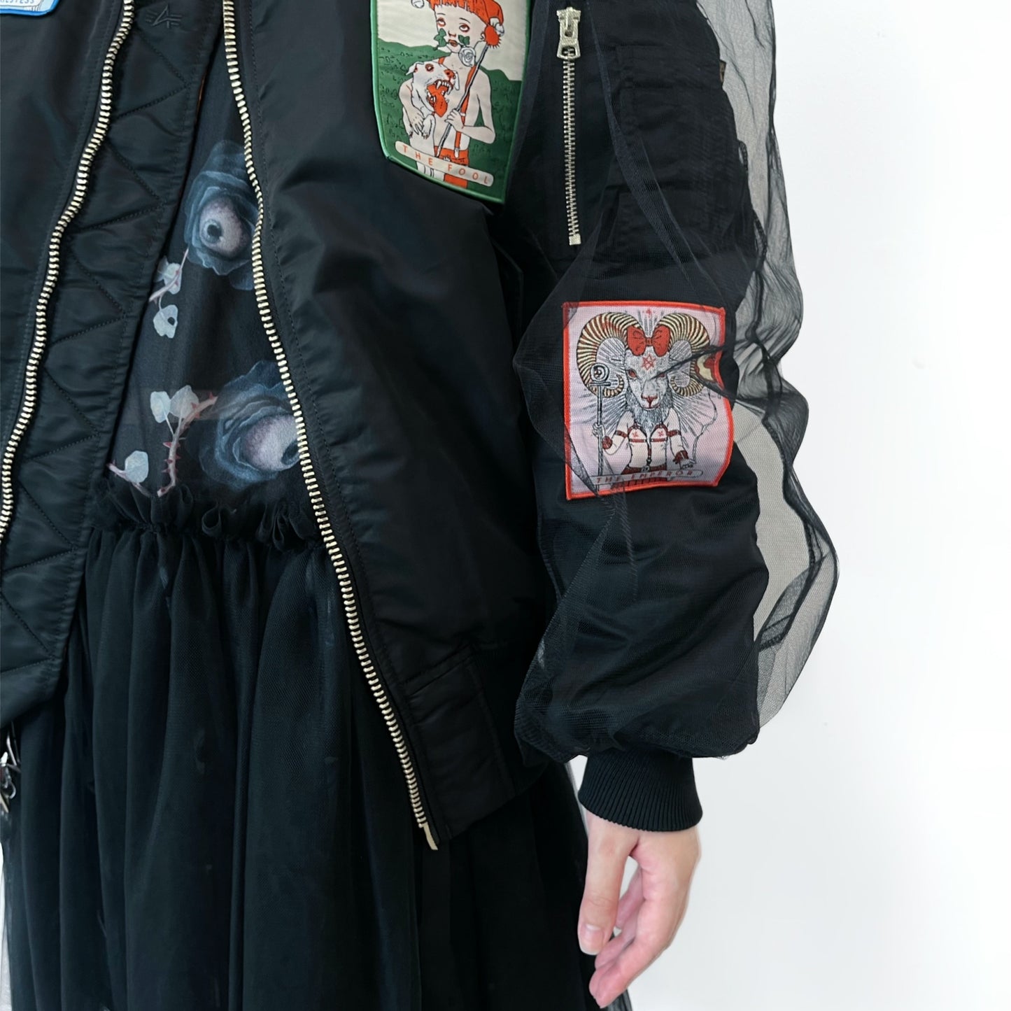 KIDILL × ALPHA INDUSTRIES COLLABORATION BABYART MA-1 FLIGHT JACKET EMBROIDERED PATCH ARTWORK BY TREVOR BROWN / コラボレーションMA-1