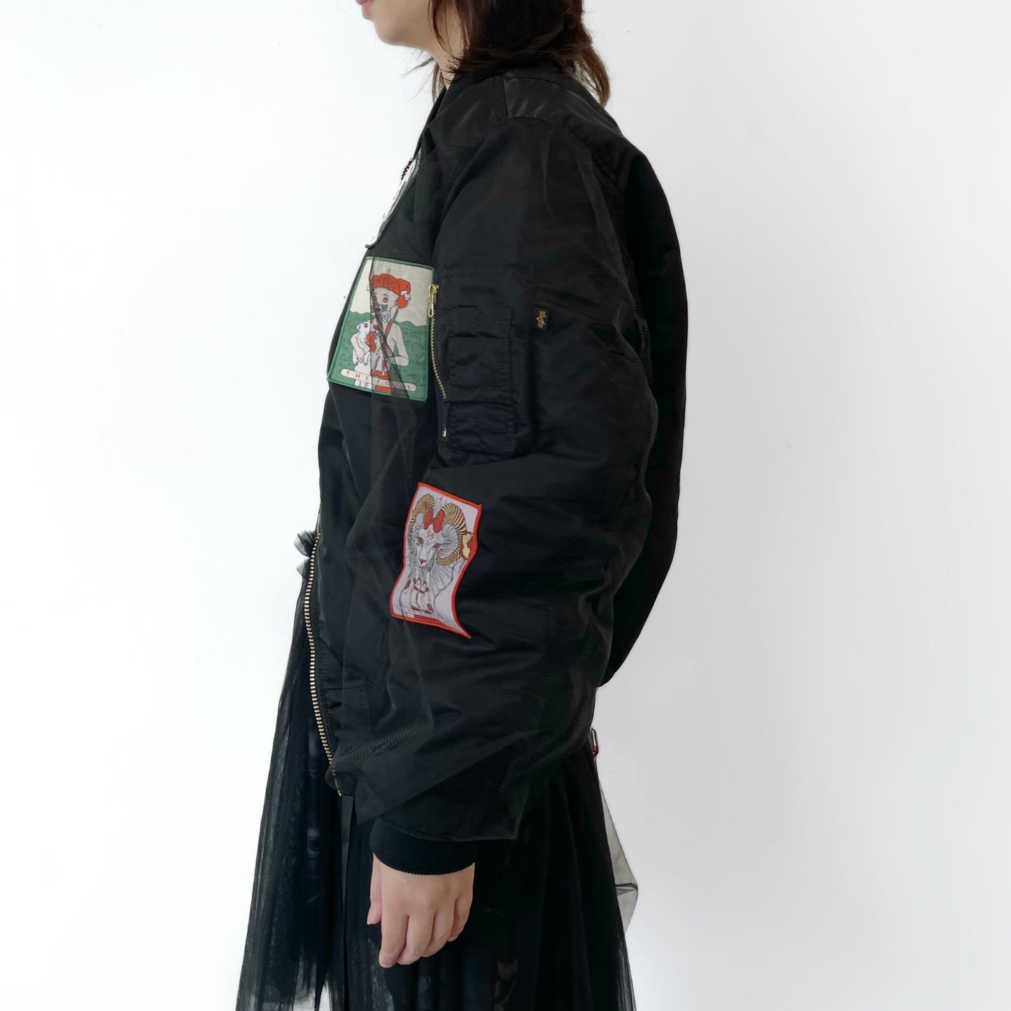 KIDILL × ALPHA INDUSTRIES COLLABORATION BABYART MA-1 FLIGHT JACKET EMBROIDERED PATCH ARTWORK BY TREVOR BROWN / コラボレーションMA-1